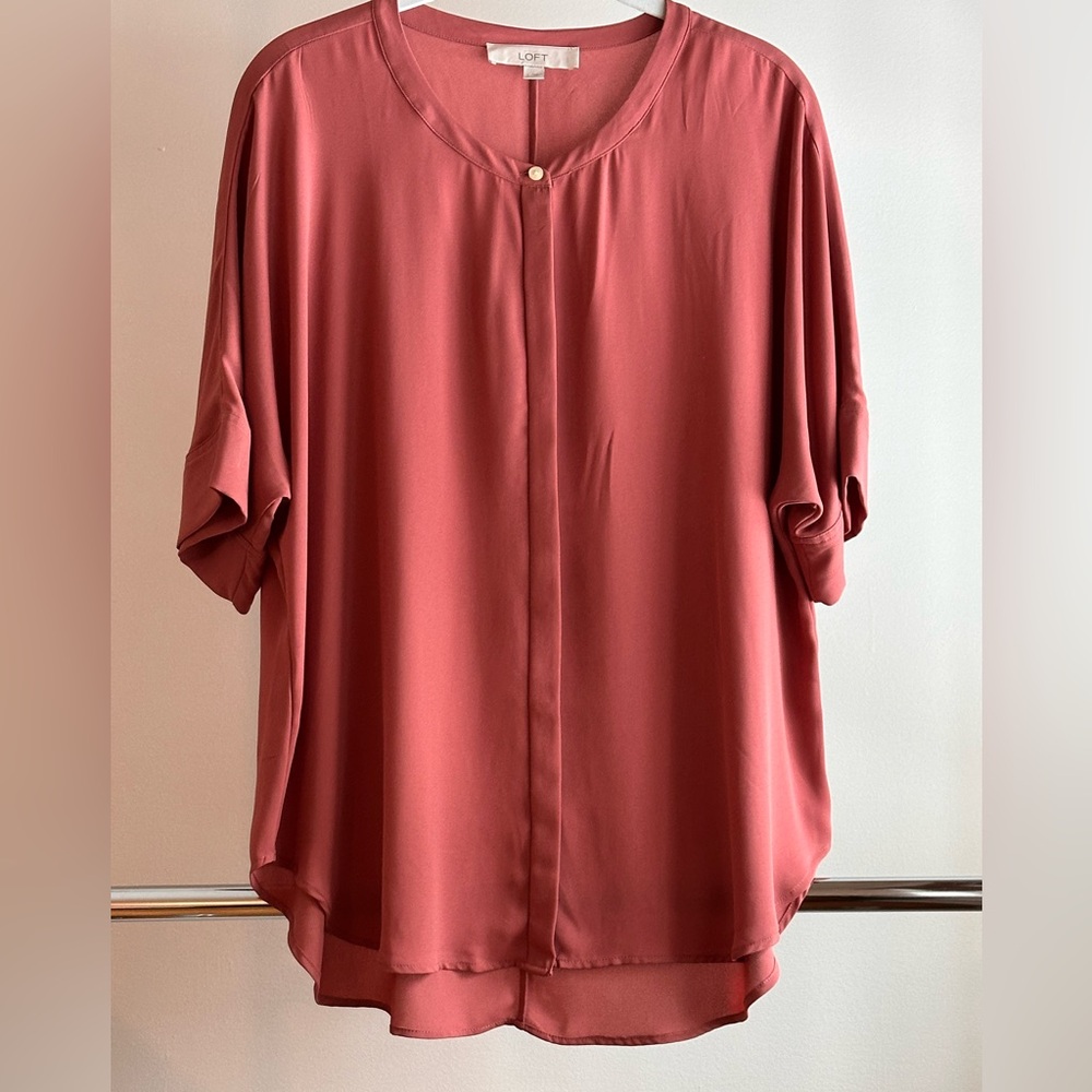 Loft flowy copper blouse